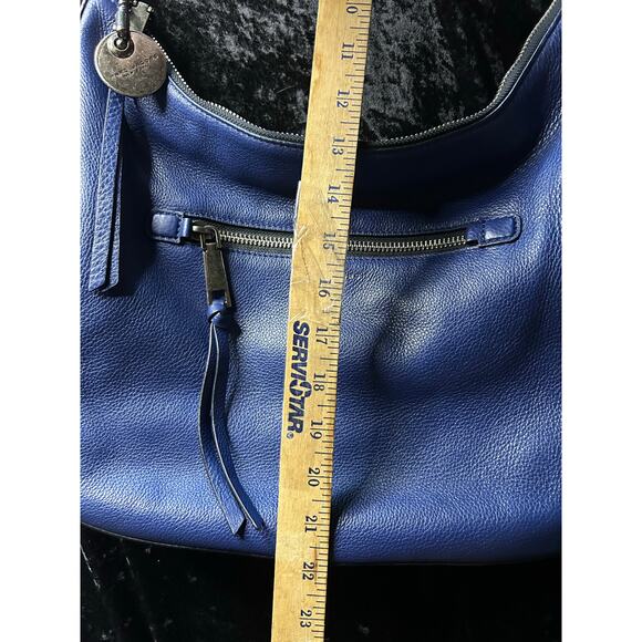 Marc Jacobs Recruit Leather Hobo Shoulder Bag Blue Pebbled Leather - Picture 10 of 13